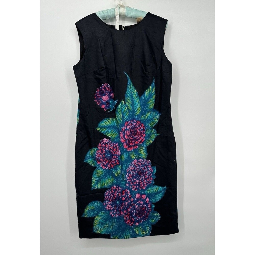 Vintage Vacation Floral Zipper Midi Dress made in CA Fashions Women’s 15/16